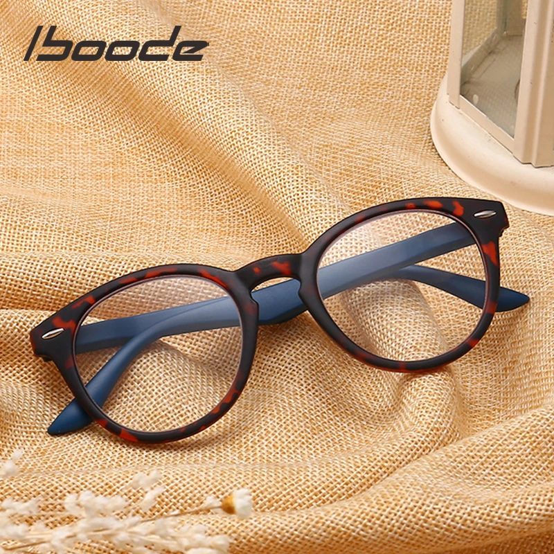 Iboode Женская круглая рамка в стиле ретро очки для чтения мужские для дальнозоркости сверхлегкие диоптрические очки+ 1,0 1,5 2,0 2,5 3,0 3,5