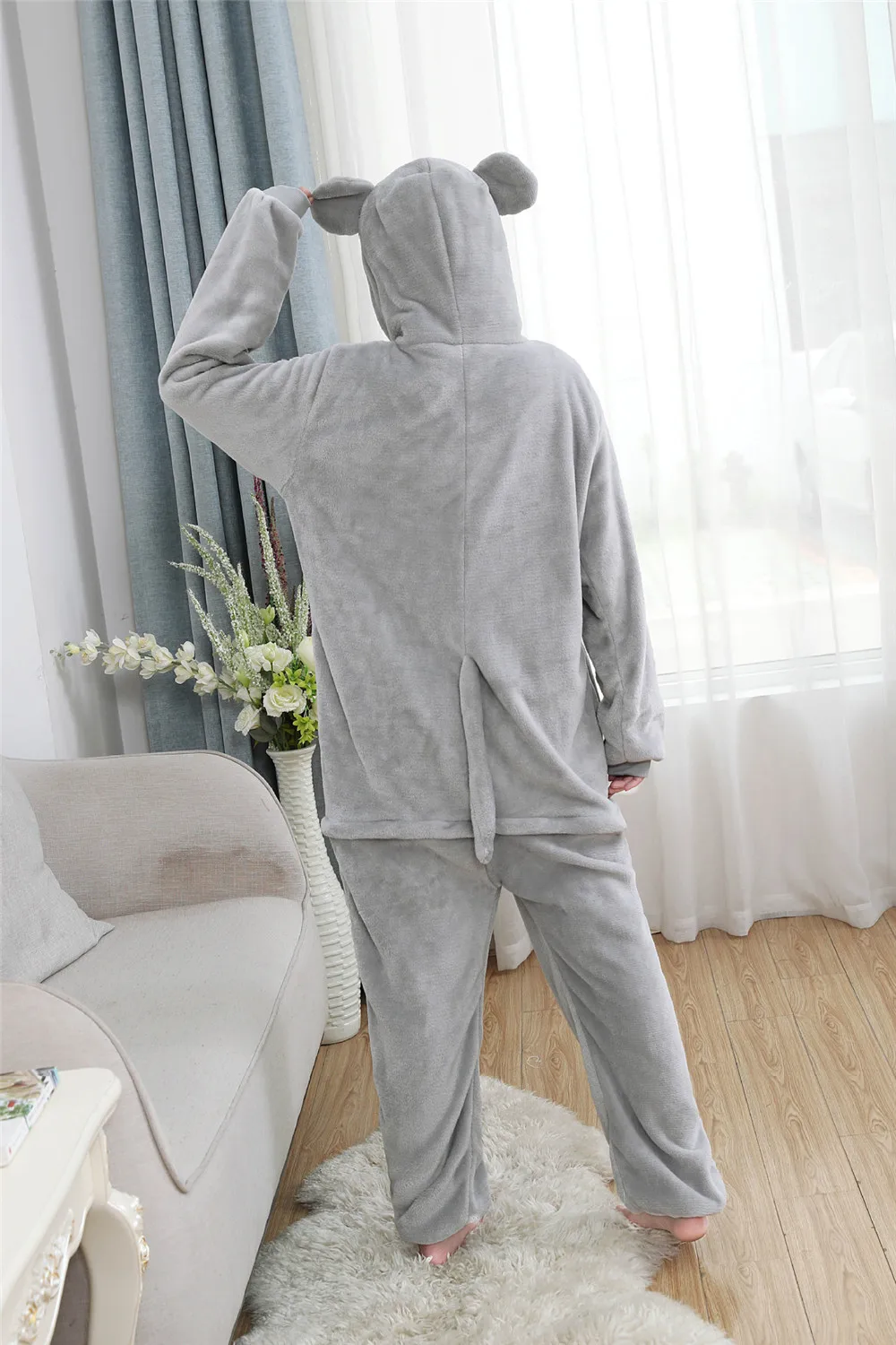 Кигуруми унисекс осел ИА Onesie пижамы Косплей Костюм животных фланелевые пижамы для взрослых Рождество Хэллоуин костюм