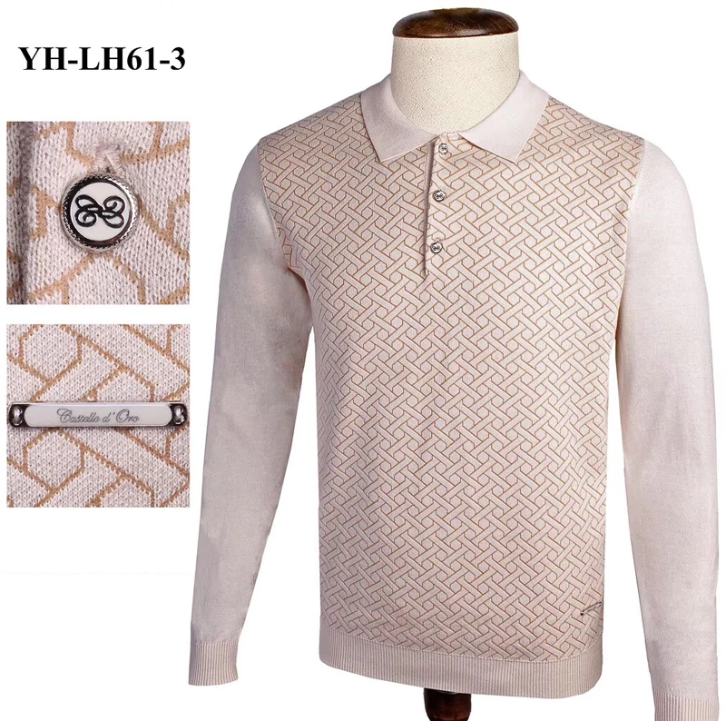 Billionaire свитер мужской зима бизнес качество Эластичность Кнопка Мода Англия большой размер M-4XL - Цвет: Apricot