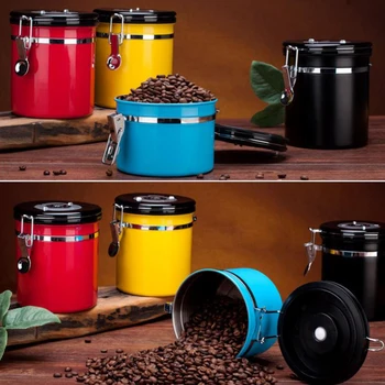 

Airtight Tea Coffee Sugar Sets Container Storage Canister Set For Coffee Beans Ground Tea Container