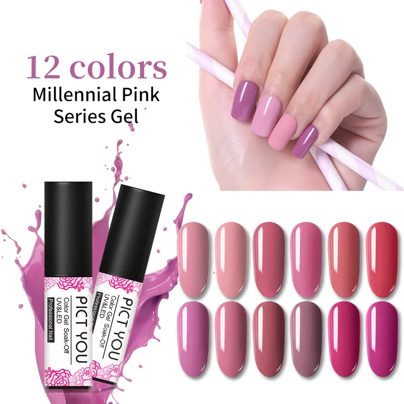 

PICT YOU 5ml Pale Mauve Series Gel Nail Polish One-shot Color Nail Art Gel Polish Soak Off UV Gel Varnish
