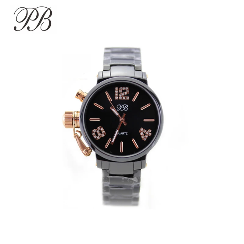 PB Женские часы с простым циферблатом и керамическим ремешком женские