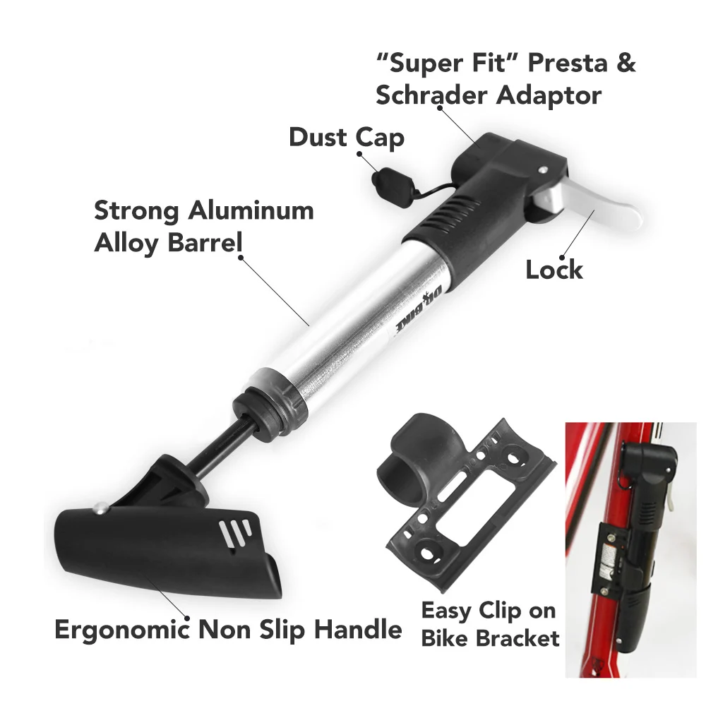 WEST BIKING – Pompe à air haute pression en aluminium pour vélo, pour