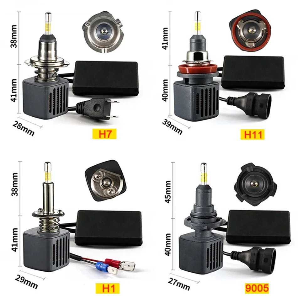 LED H7 H4 H1 H8 H11 9005 HB3 9006 HB4 Car Headlight Bulbs 360 25000 Lumens 6500K fog Light With SAMSUNG chip