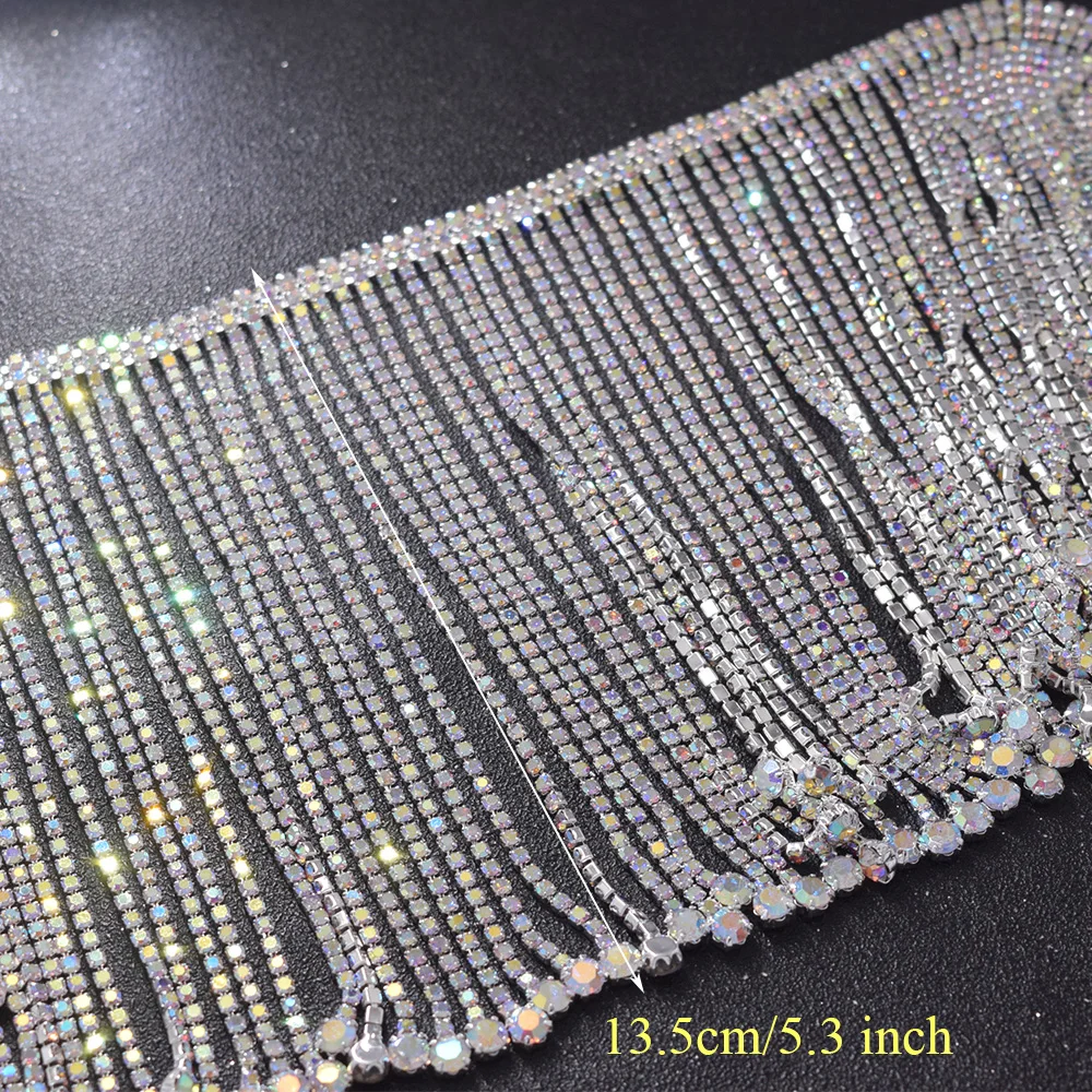Crystal AB tassel rhinestone fringe trimming  (4)