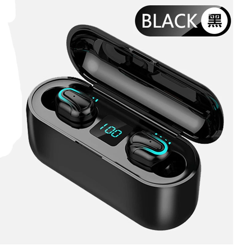 Black Настоящие беспроводные Bluetooth TWS наушники, стерео наушники-вкладыши, кнопки управления, водонепроницаемые наушники, свободные руки, общие наушники, спортивные наушники - Цвет: Black
