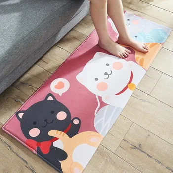 

Non Slip Bathing Rugs Bathroom Toilet Absorbing Floor Pads Cartoon Home Door Mats Super Soft Door Mat Rug Cat And Fish Decor Rug