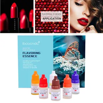 

6pcs Set 5ml Lipstick Lip Gloss Makeup DIY Lipstick Fragrance Food Flower Handmade Flavor Essence Grade Aroma Fruit Essence S9U0