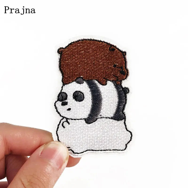

Prajna Cartoon Panda Bear Animal Patch Embroidered Patches For Clothing Iron On Patches On Clothes Applique Badge On Kids Jacket