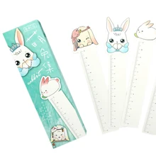 10 paquetes/lote dibujos animados encantador conejo mulifuncion marcapáginas con Regla de medición regalos para lector papelaria venta al por mayor