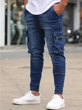 Aliexpress - 2021 New Multi-Pocket Zipper Jeans Streetwear Pencil Jeans Trouser Ripped Biker Skinny Jeans Men Men’s jeans
