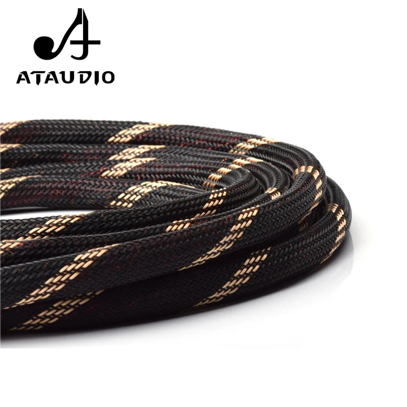 ATAUDIO HIFI 스피커 케이블 2개의 바나나 플러그가 있는 고품질 순수 구리 와이어 - 4개의 바나나 플러그