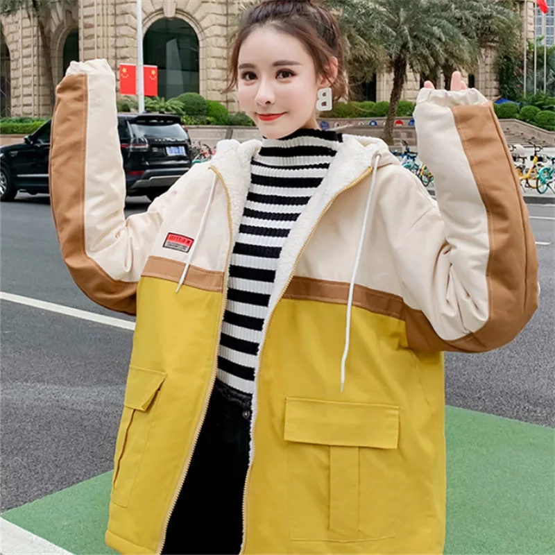 

Photo Shoot Workwear Coat Loose-Fit BF Harajuku-Style 2019 New Style Winter Junior High School Students GIRL'S Thick Warm Coat