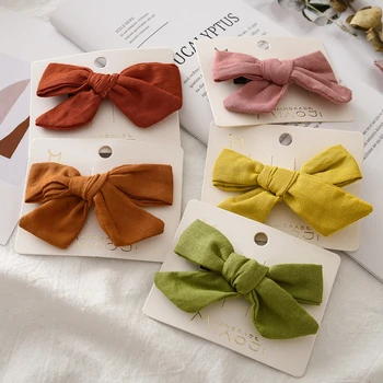 

Baby Hair Clips Bow Women Girls Cotton Hairpins Kids Candy Color Barrette Hairclip Children Hair Accessories Fashion Hair Pins