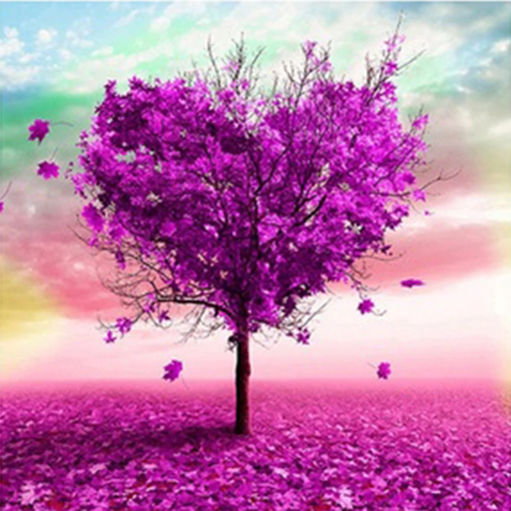 Cross Stitch Landscape Tree Pattern Canvas Home Decor Craft 5D Wall Art DIY Mosaic Diamond Painting | Дом и сад