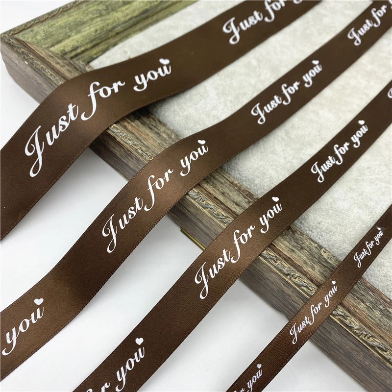 5-Yard Printed Polyester Ribbon for Romantic Gift Wrapping and Wedding Decoration