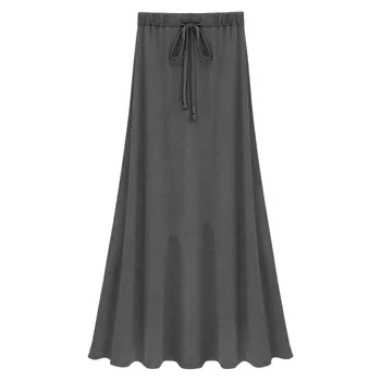 

New Summer Autumn Women Modal Long Skirt Sexy Solid High Waist Skirts Female Loose Elastic Big Swing Maxi Skirt Plus Size A-line
