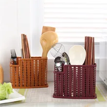 Plastic Drain Chopsticks Rack Multi-function Kitchen Cutlery Storage Rack Free Punch Chopsticks Cage Spoon Rack Organizer(China)