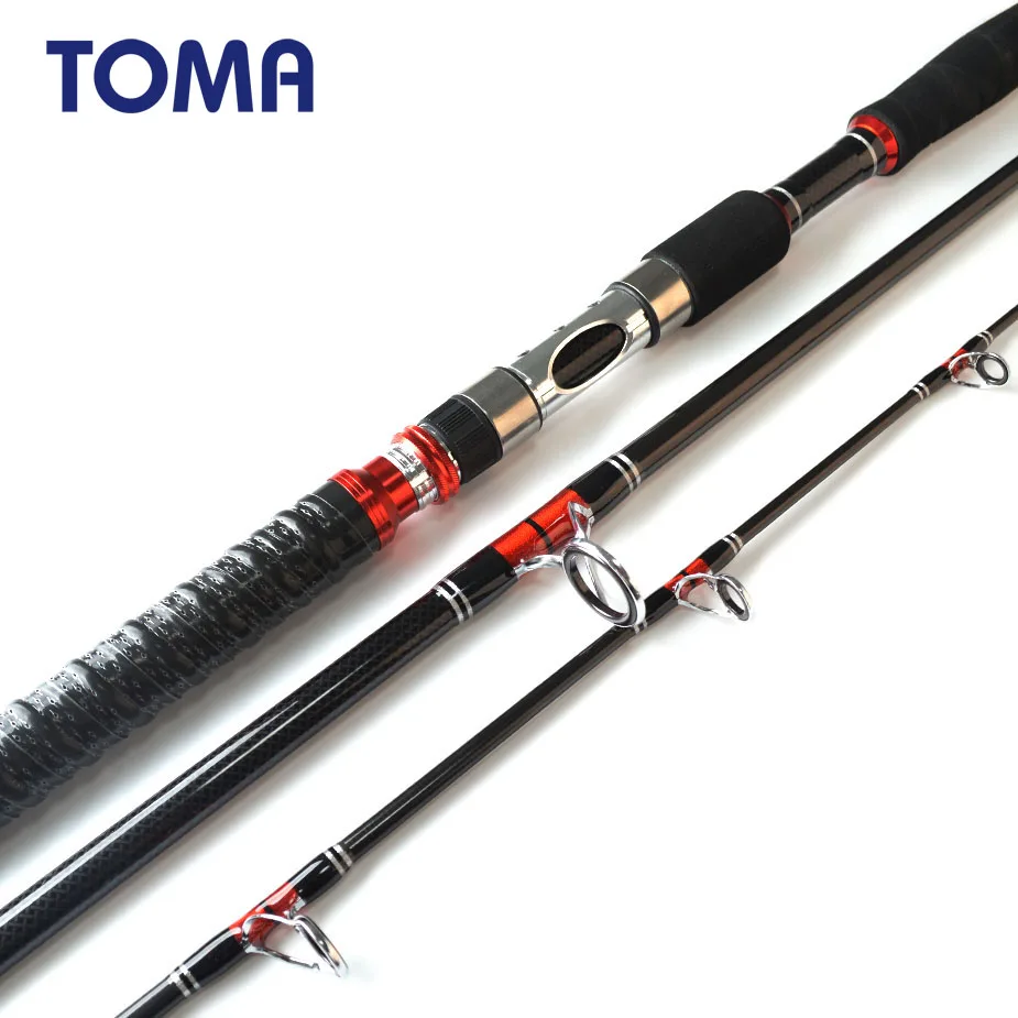 Spinning Fishing Rod 2.1M 3 Sections Carbon Fiber Weight 70-250g Sea Boat Jiggin 