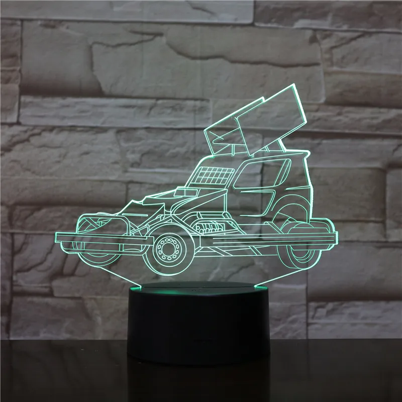 Тяжелый грузовик автомобиль 3D Акриловый ночник USB светильник для сна 3AA батарея электрический стол лампа Декор для спальни детский подарок на день рождения 1970