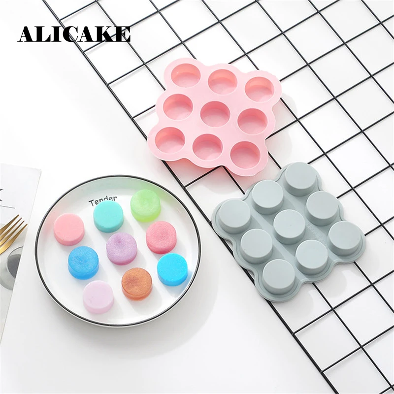 

Silicone Mousse Chocolate Cake Mold Fondant 9 Holes Round Shape Baking Pastry Form Candy Ice Soap Mould Cake Decoration Tools