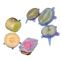 Мягкая силиконовая крышка многоразовые герметичные крышки для хранения еды прочные растягивающиеся подходят для различных размеров формы контейнеров 12-Pack