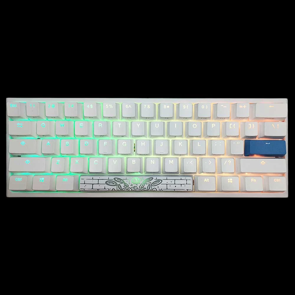 100 Original Ducky One 2 Mini Pure White Rat Year Rgb Led 60 Double Shot Pbt Mechanical Keyboard Cherry Mx Switch Version 2