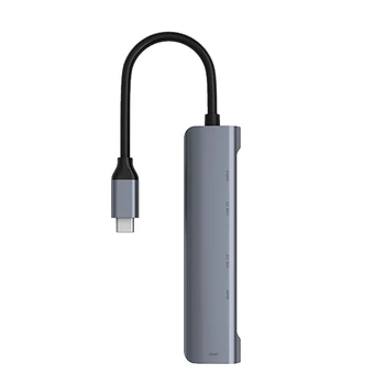 

USB 3.0 Port USB-C Power Delivery 5 in 1 USB Type C Hub to USB 3.0 3.5mm TF VGA HDMI Adapter RJ45 Network Card