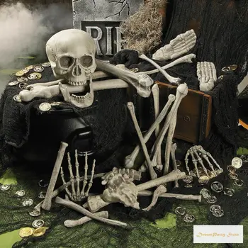 

Halloween Skeleton Bones Halloween Prop Skeleton Skull Haunted House Horror Prop Party Decorations 28 Pieces Eve Scary Halloween