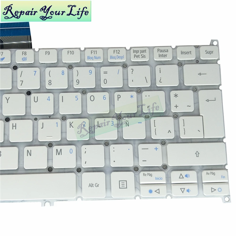 Teclado do Portátil para Acer v5 122 V5122p V5-132 132p V13 V3371 E11 E3-112 E3-111 R3-131 N15w5 la Latina Nsk-r72sw Branco - Imagem 3