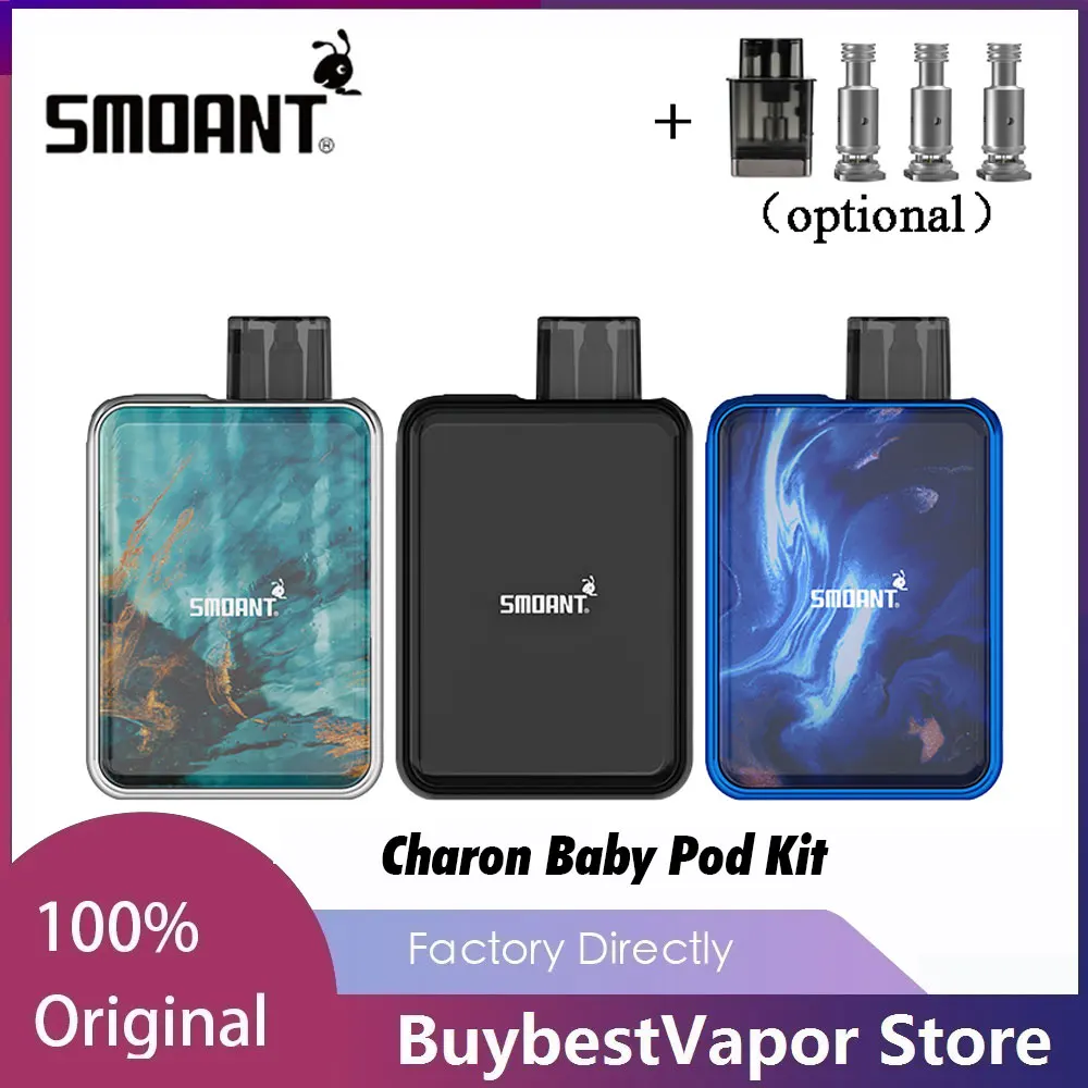 Оригинальный набор Smoant Charon Baby Pod батарея 750 мАч картридж с емкостью 2 мл катушка Ом