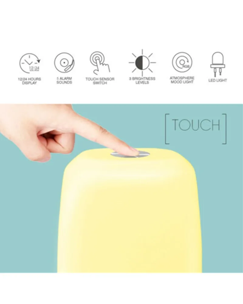 

EasyAcc Smart Wake Up Light Workday Digital Alarm Clock with 3 Brightness Modes Sunrise/Sunset Smart Life With Nature Sounds FM