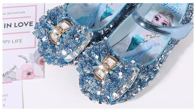 Hot Snow Queen Princess Girl Sandals Children's Pink Diamond Shoes Students Dance Shoes Size 23-36 Kids Sandal