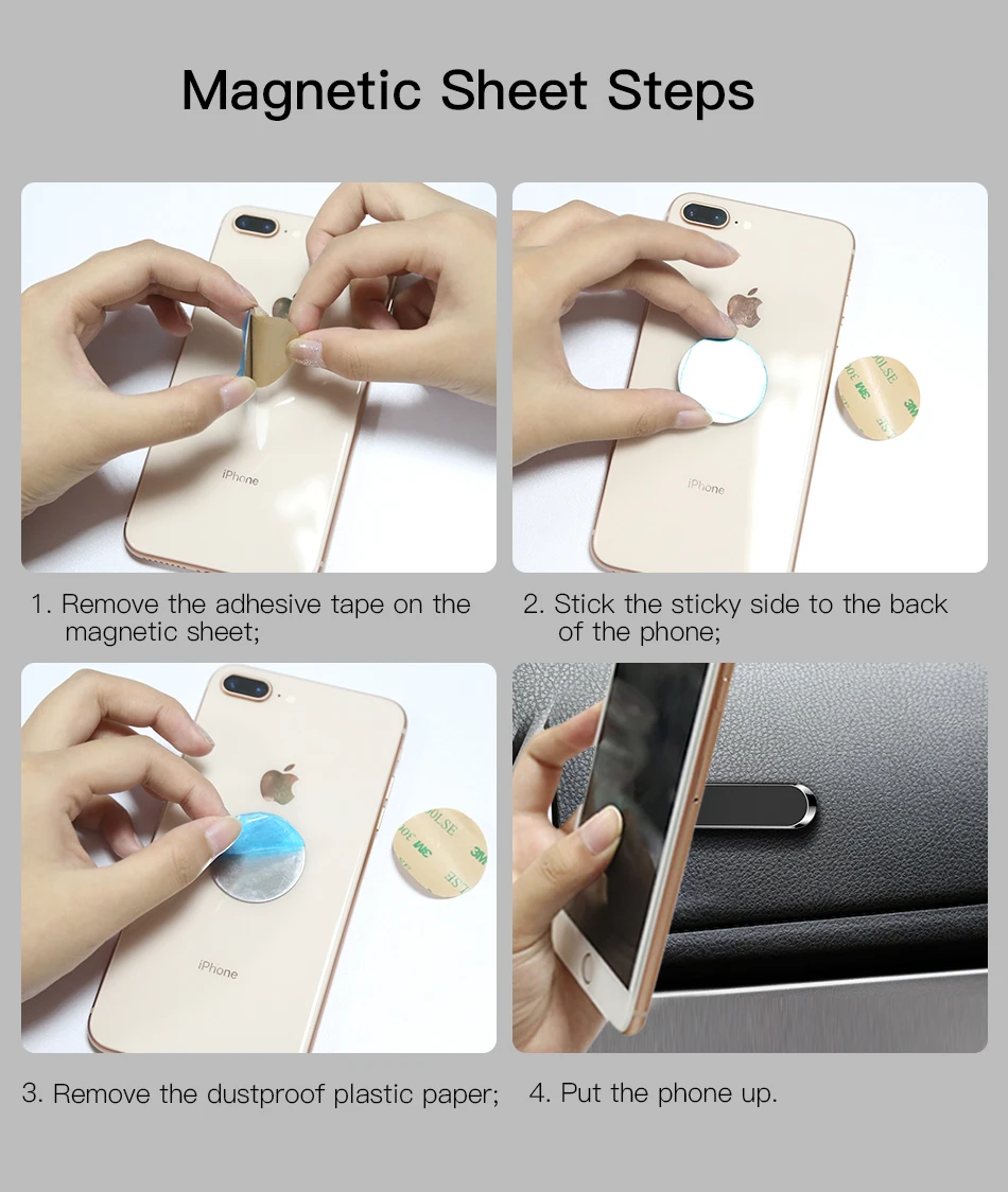 !ACCEZZ 1 Set Car Phone Holder Magnetic For iphone X Samsung Huawei Xiaomi Metal Magnet Mobile Phone Car Mount Stand GPS Bracket (15)