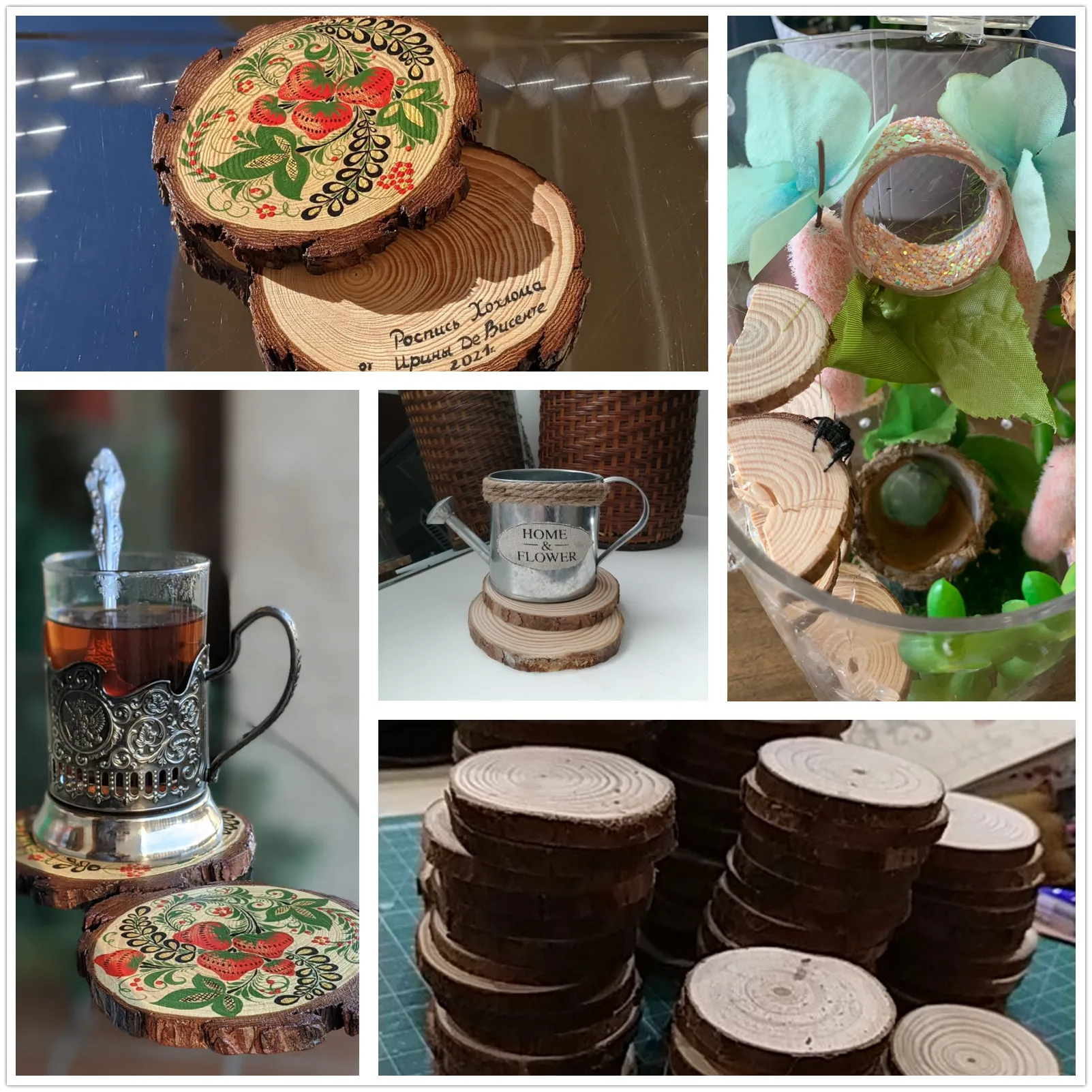 Creative Christmas Xmas Decor Dried Flower Packaging Bark Barrel Bucket Box Gift