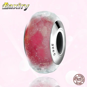 

2020 New Glass Beads 925 Sterling Silver Fit Charms Silver 925 Original Bracelets Beads For Women Jewelry DIY Making