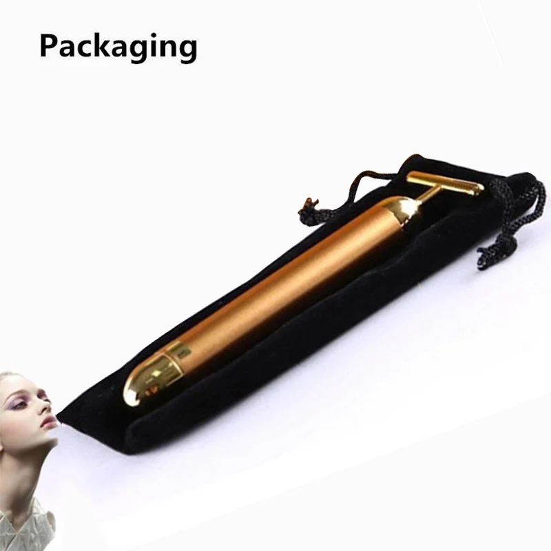 24k золото Вибрация для похудения лица красота бар Пульс Укрепляющий роликовый