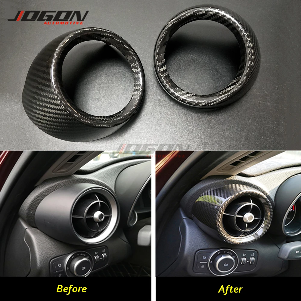 Real Carbon Fiber For Alfa Romeo Giulia 952 2017 - 2020 Car Interior Console Dashboard Side Air Condition AC Vent Cover Trim