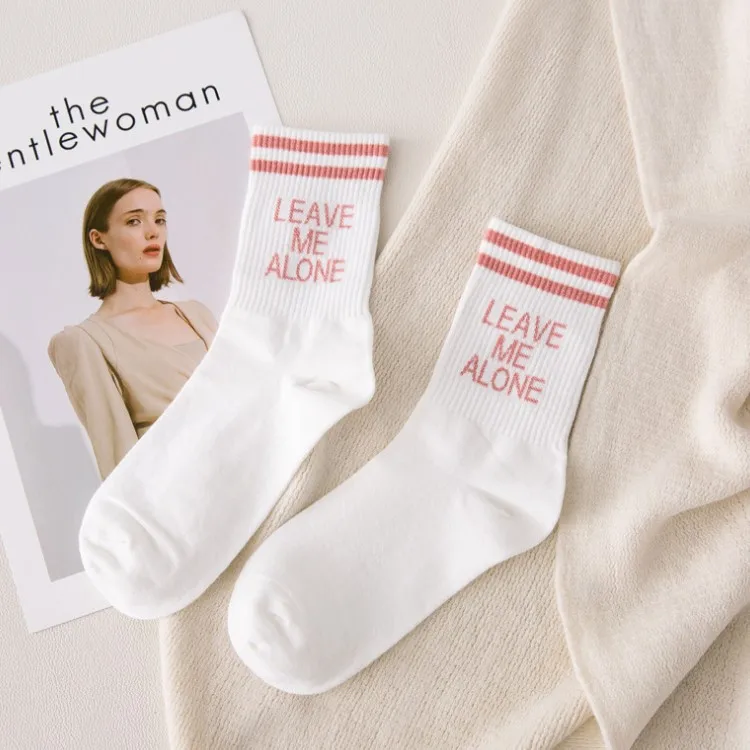 WomenSocksCottonNoveltyLetter Thank You модные милые носки забавные для девочек женские хлопковые носки без пятки с 3D принтом MeiasSA-8 - Цвет: Бирюзовый