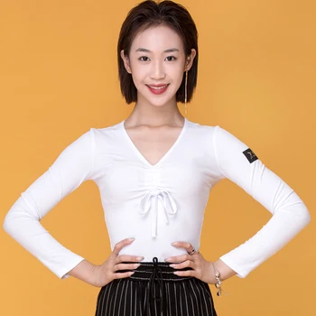 

Latin Dance Tops Women Winter Long Sleeve Shirts Rumba Cha Cha Samba Tango Flamengo Dancewear Adults Practice Clothing DN4606