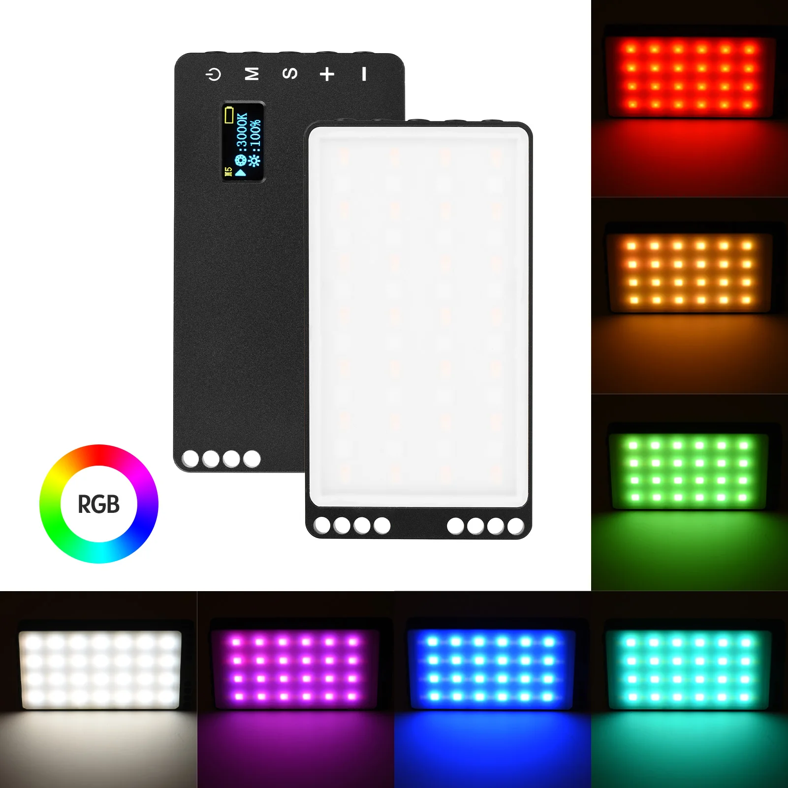 Цветной RGB светодиодный видео свет компактный для фотографии двухцветная