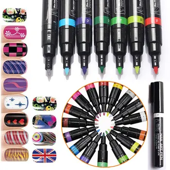 

16 Color Beauty Tool Colorful Polish Drawing Gel Design Tips Fashion Makeup Painting Gel Nail Polish Brush Painting Varnish Pen