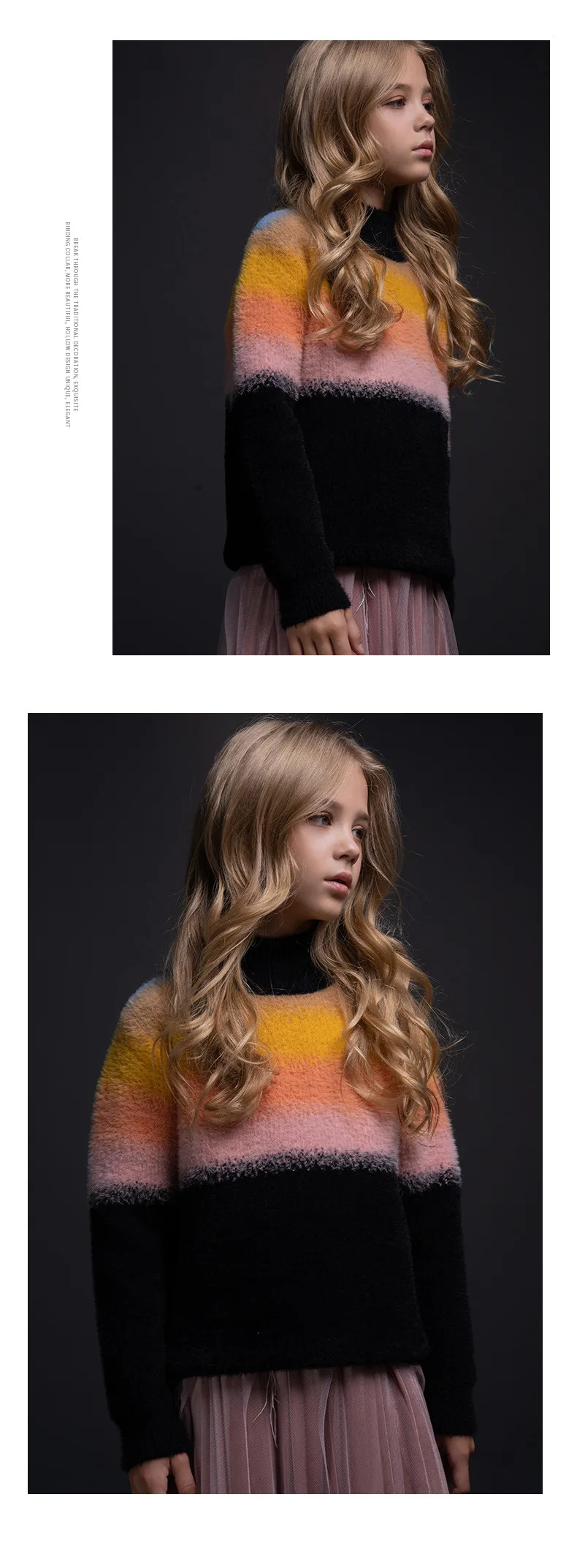 Плюс бархатный свитер для девочек; цветная осень-зима подростков топы для девочек пальто, школьный детский пуловер, свитер, одежда
