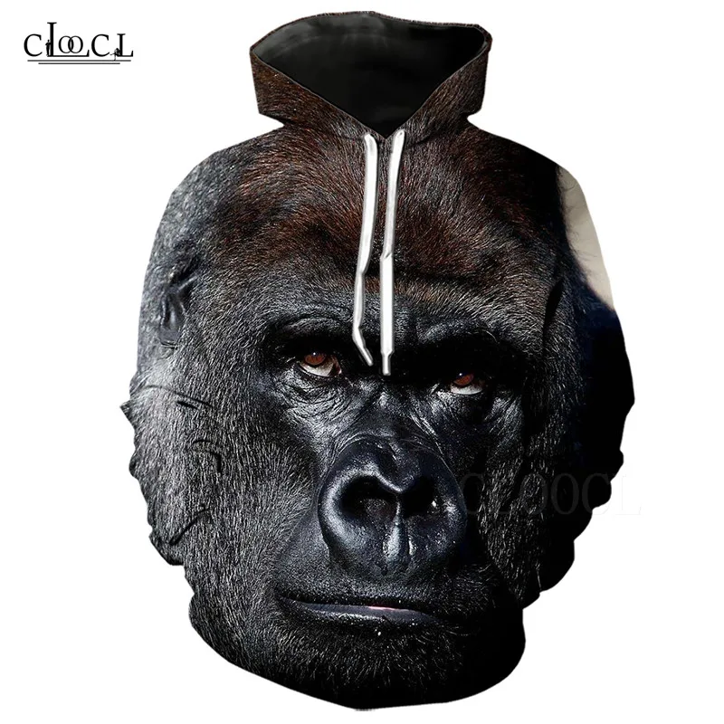3D толстовки мужские и женские повседневные Gorilla с капюшоном принтом в виде