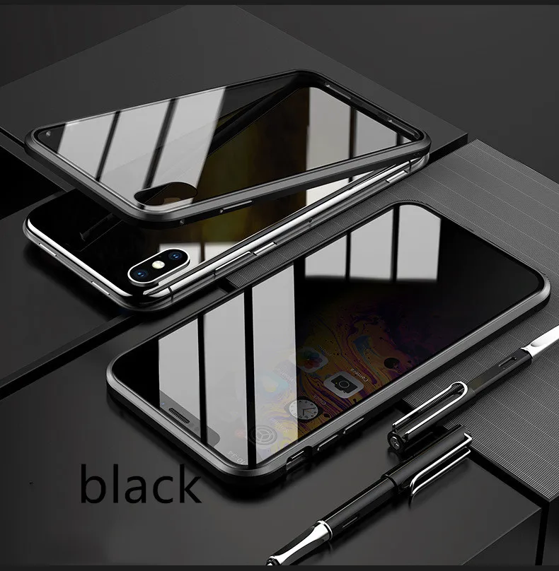 Huawei P30 Lite анти-пип двойное стекло в рамке мобильный телефон оболочки все включено металлическая рамка Магнитный чехол для телефона
