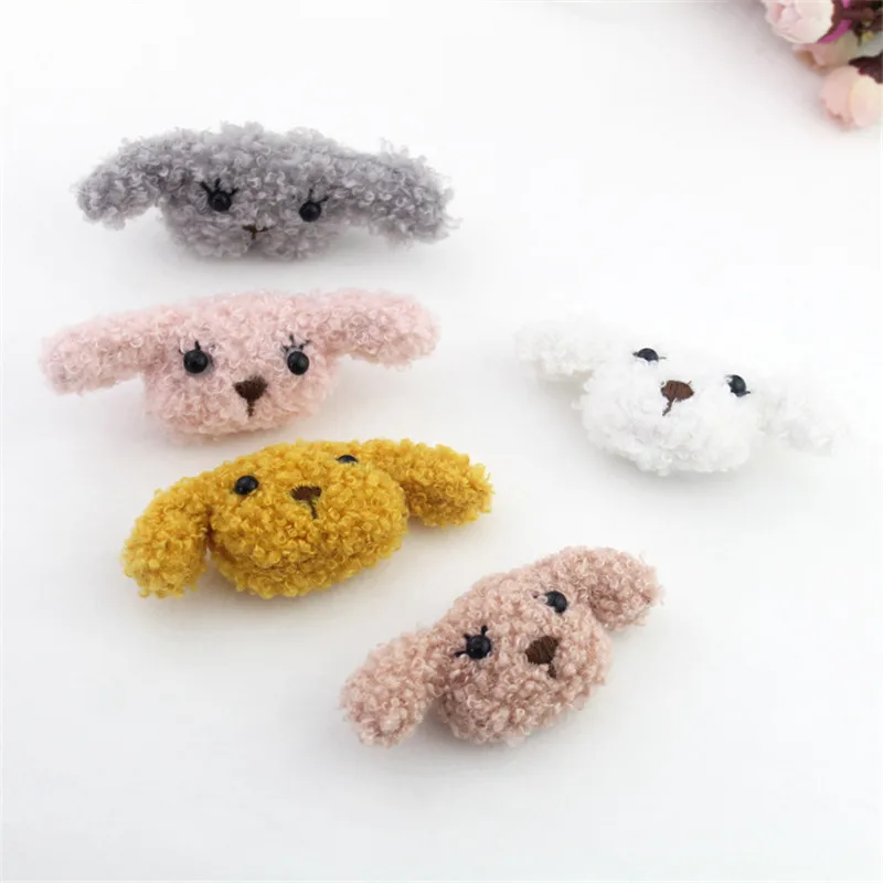 

10PCS/Lot 5cm cartoon Plush dog Padded Applique Crafts for Children Socks and Gloves Accessorie