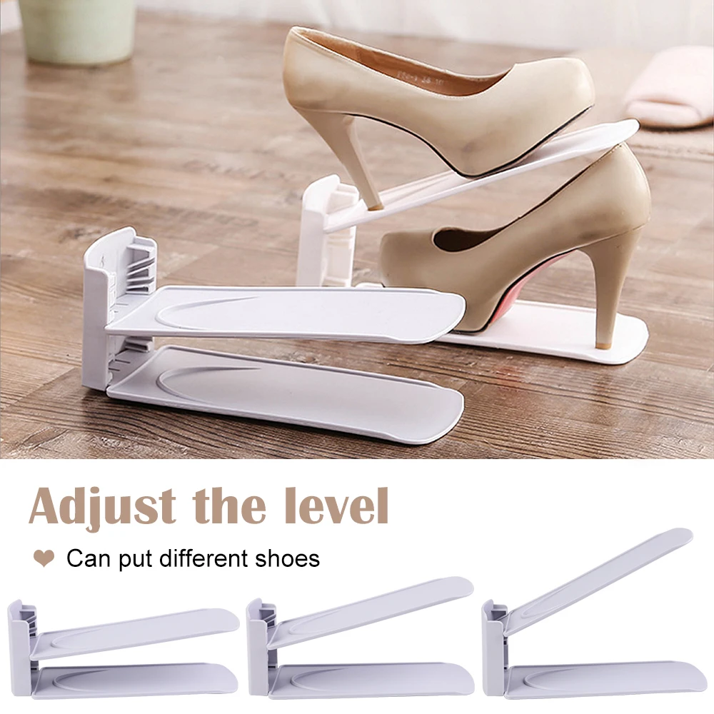 

2/4/6/8/10PC Adjustable Double Layer Shoe Storage Organizer Space Saver Shoes Organizers Stand Shelf for Living Room Cabinet