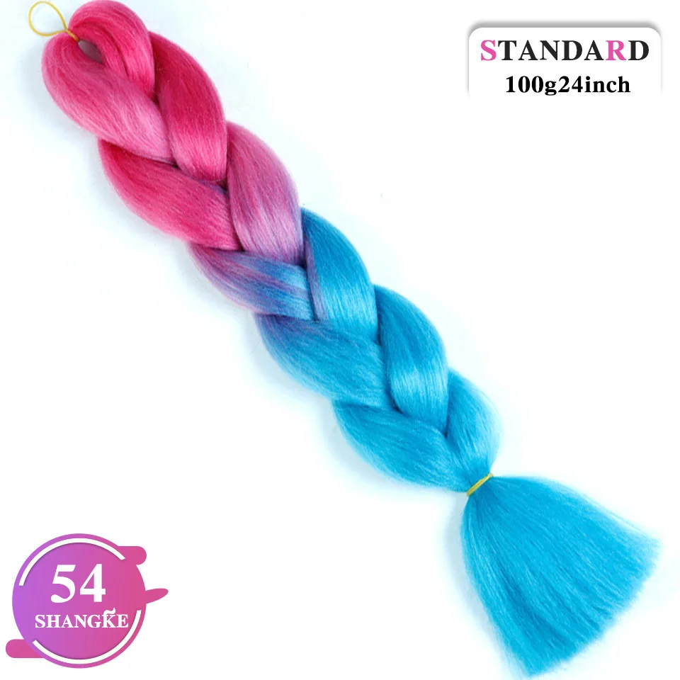 24 дюйма длинные Омбре джамбо коса крючком плетение волос розовый фиолетовый блонд синтетические высокотемпературные волокна волосы для наращивания LUPU - Цвет: #30