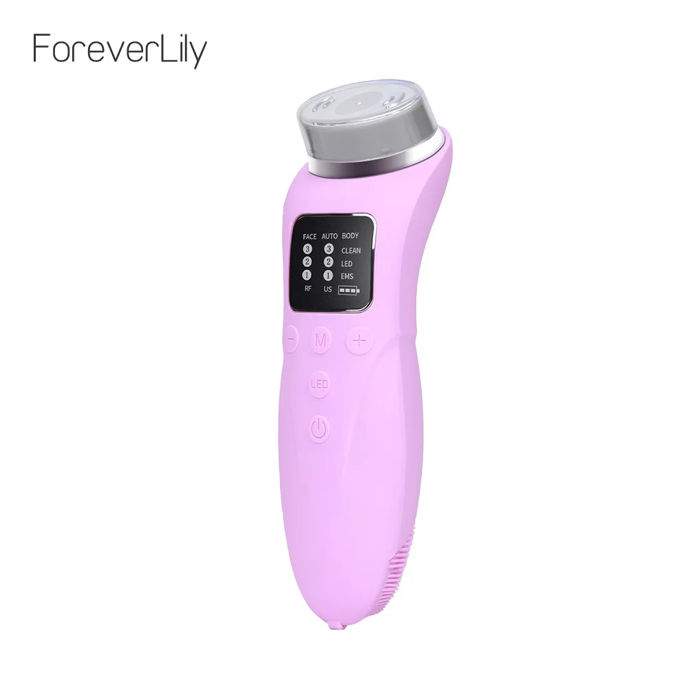  EMS RF LED Red Blue Light Ultrasonic Radio Frequency Micro Electric Current Face Clean Skin Firming - 32955734221