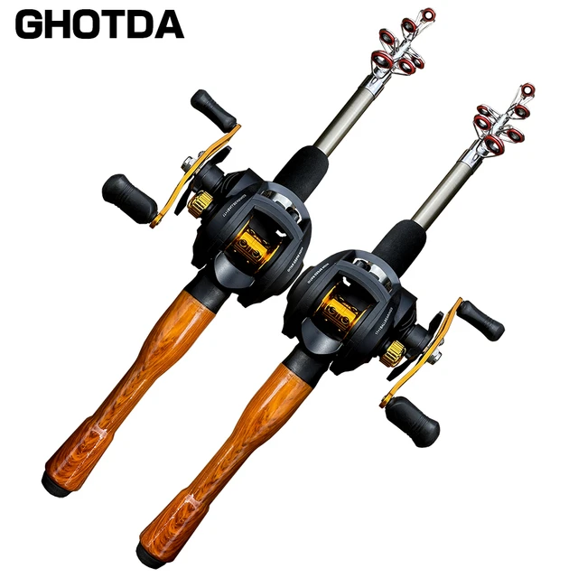 GHOTDA Complete Casting Fishing Rod Combo High Carbon Telescopic Rods and Baitcasting  Reel Max Drag 8kg for Bass Trout 1.5m-2.4m - AliExpress